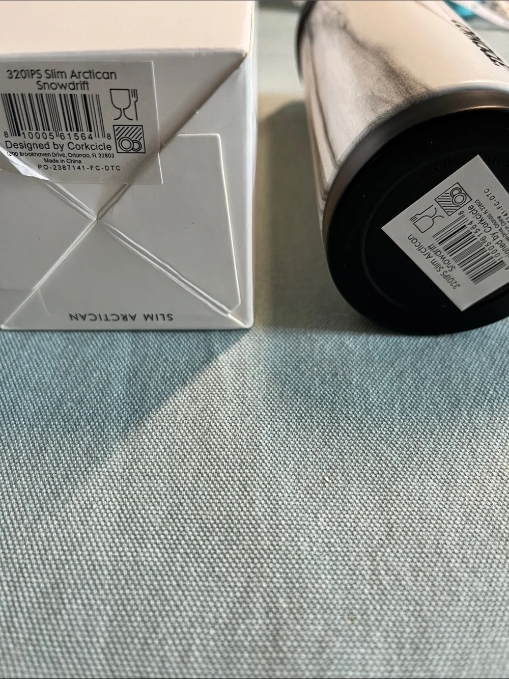 Corkcicle Marble-Pattern Stainless Steel Tumbler in White and Black